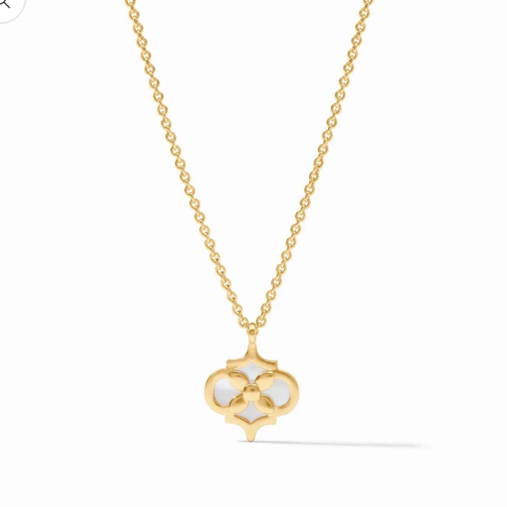 Julie Vos Helene Inlay Delicate Necklace - Mother of Pearl